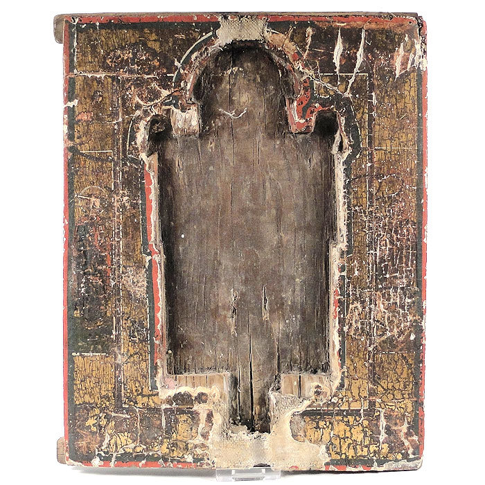 Православная икона с ковчегом под врезку Креста Распятия. 18 век.