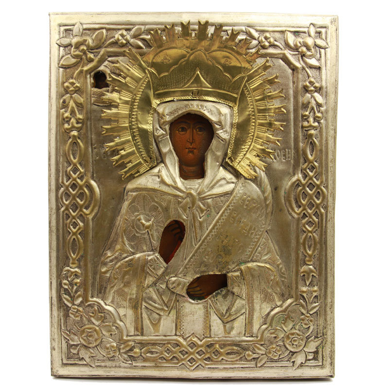 Старинная деревянная икона святая Прасковья именуемая Пятницей 