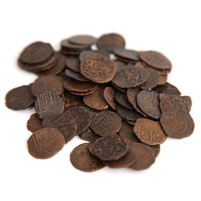 Набор из 77 старинных медных монет Золотой Орды 13-15 век.