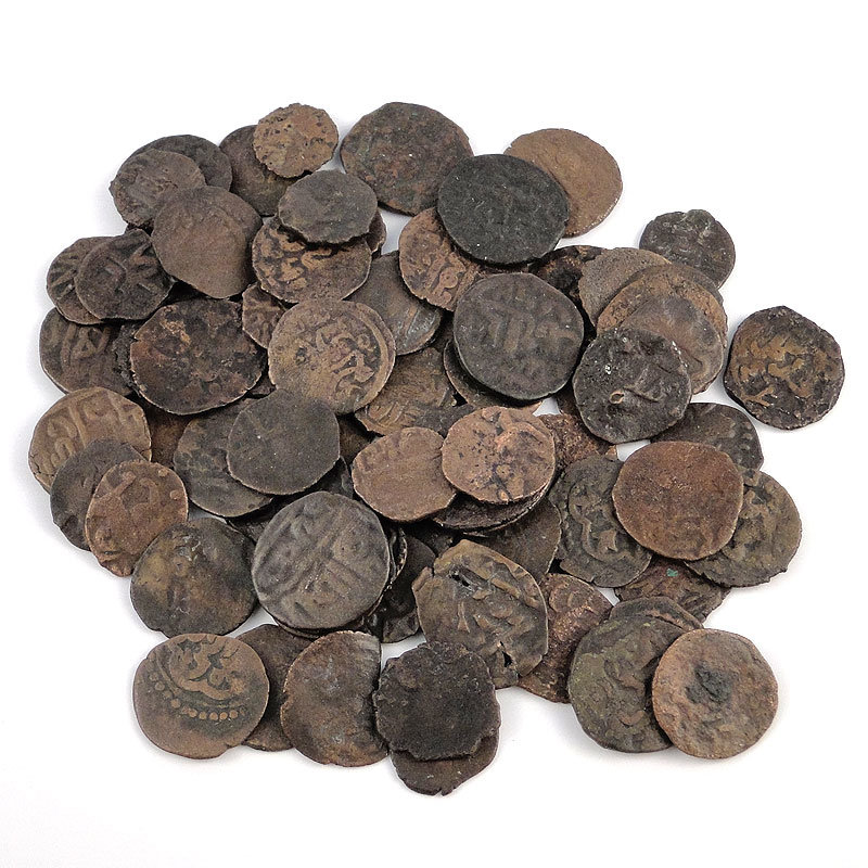 Набор из 77 старинных медных монет Золотой Орды 13-15 век.