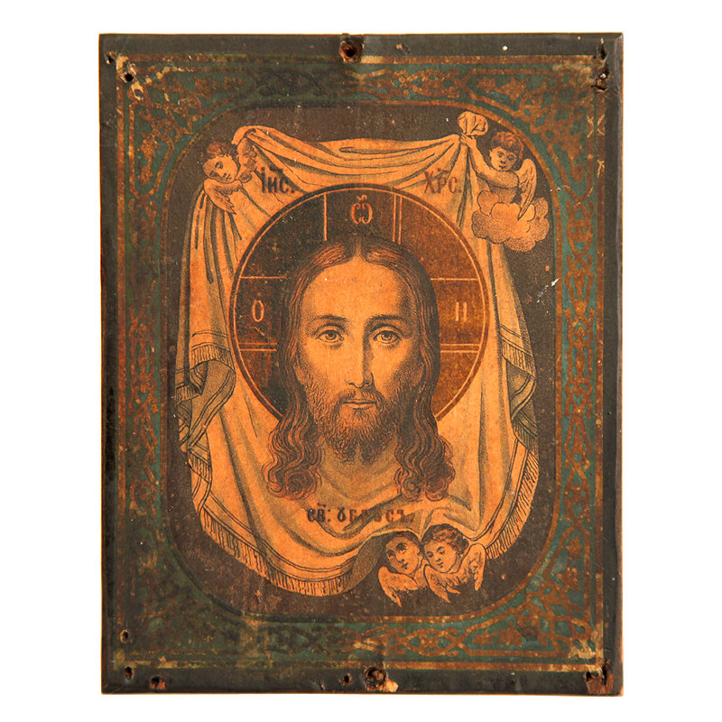 Старинная печатная икона Нерукотворный Образ Господень или 