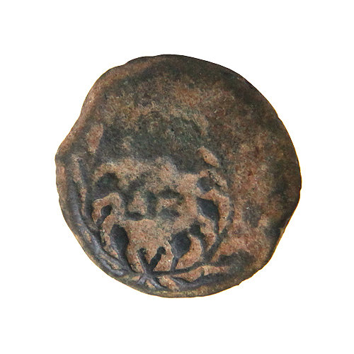 Редкая древняя монета Понтия Пилата с изображением жреческого посоха