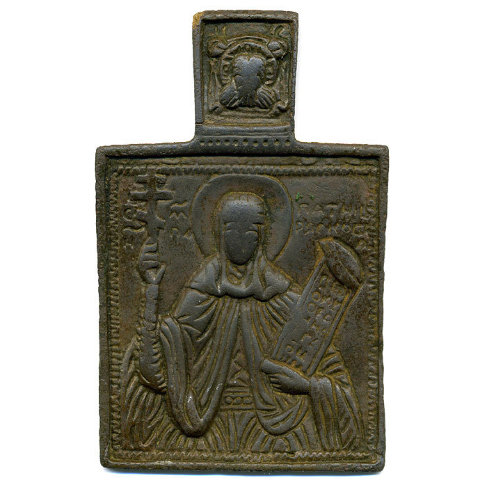 Старинная икона образок 18 века Святая Великомученица Параскева Пятница.