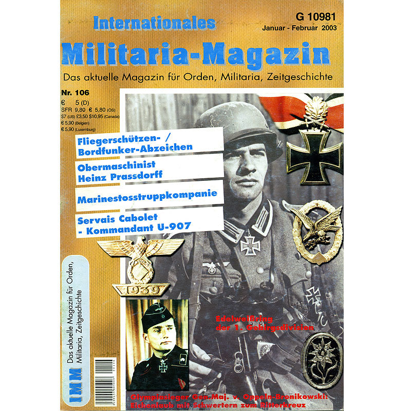 Militaria-Magazin #106. Журнал для коллекционеров наград и униформы Третьего Рейха.