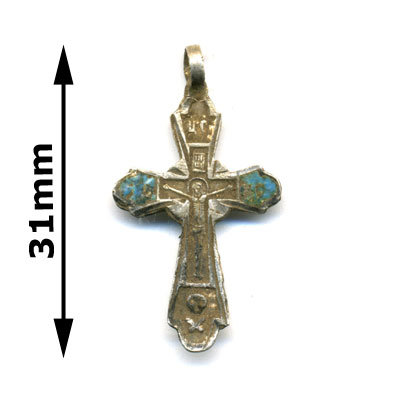 Нательный православный крестик из серебра 84 пробы, Россия до 1917 года.