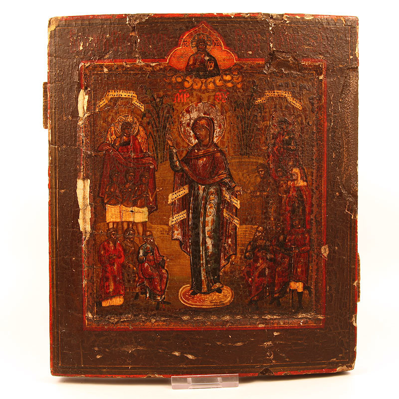 Православная старинная Икона Божией Матери ''Всех скорбящих радость'' 19 век