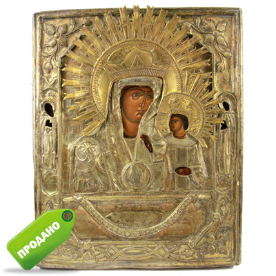 Старинная икона Богородица Умягчение злых сердец. Россия XIX век.