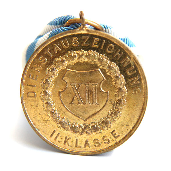 Медаль за 12 лет службы в Баварской армии 2 класса. Бавария начало XX века.