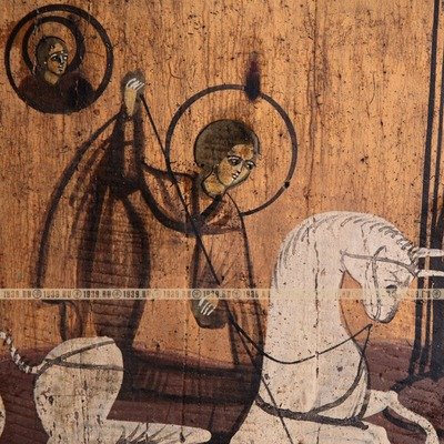 Старинная икона Святой великомученик Георгий Победоносец. Россия XIX век.