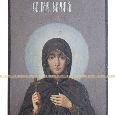 Редкая старинная именная икона Святой Евгении Римской. Россия 1850-1890 год