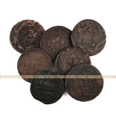Старинные русские медные монеты Подборка из 7 медных монет 1746-1852 годов.