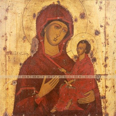 Старинная икона Тихвинской Божьей Матери 
