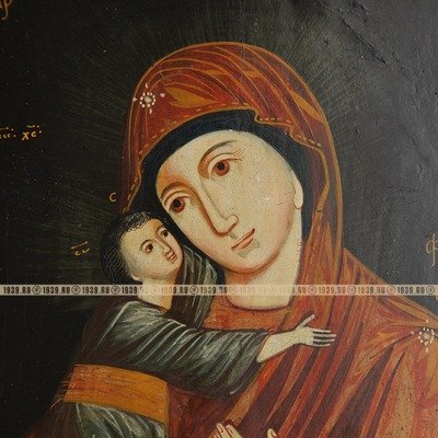 Старинная икона для женщины, образ Феодоровской Пресвятой Богородицы. Россия XIX век.