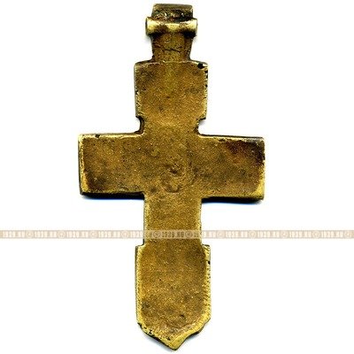 Старинный бронзовый крест 18 века Крест распятие Архангел Михаил с мечом