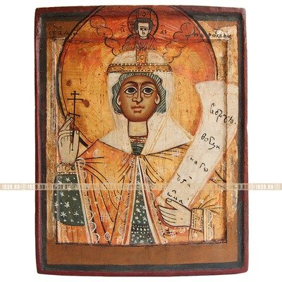 Старинная икона Святая Прасковья Пятница «бабья заступница». Русский Север, Северная Двина 1680-1710 год