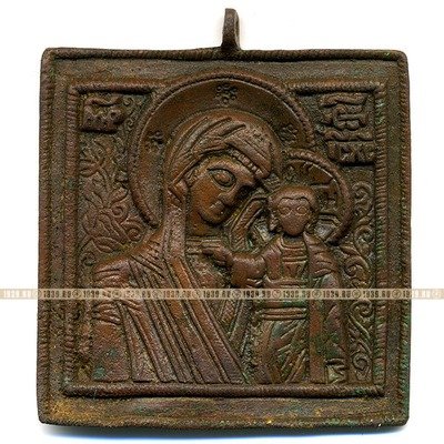 Старинная иконка образок 18 века Старинная икона Казанская икона Божией Матери.