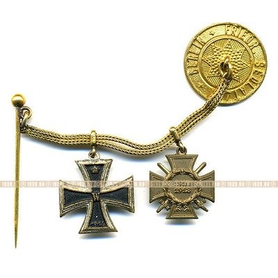 Миниатюрная колодка. Железный крест и Почетный крест Гинденбурга.