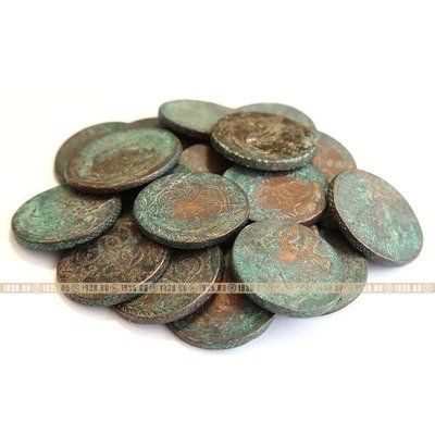 Клад старинных медных монет времен Екатерины Второй Великой 21 монета