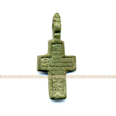Крупный мужской старинный православный нательный крестик смолитвой на обороте 4,3 см