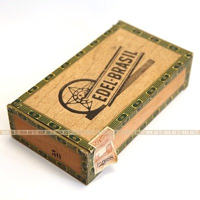 Деревянная коробка настоящих бразильских сигар Edel-Brasil поставка для Вермахта, не вскрывалась!