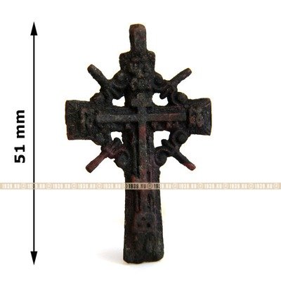Старинный православный нательный крестик крупного размера, Россия 18-19 век.