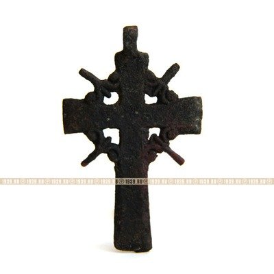 Старинный православный нательный крестик крупного размера, Россия 18-19 век.