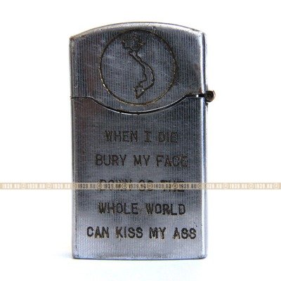 Старая бензиновая зажигалка Zenith времен войны во Вьетнаме с девизом и эмблемой 173-й воздушно-десантной бригады армии США 
