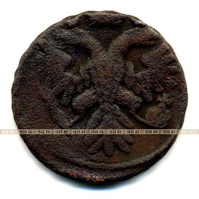 Старинная русская медная монета Деньга 1739 г