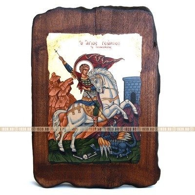 Современная греческая икона Святой Георгий Победоносец