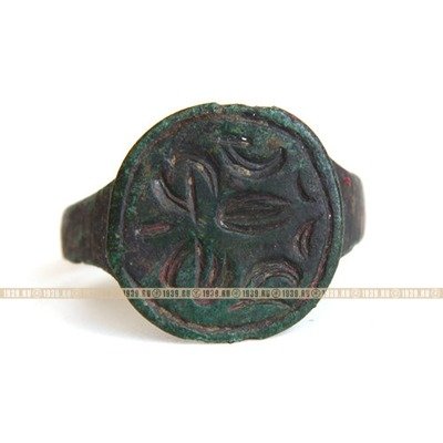 Старинный перстень-печать с псевдо-геральдическим символом, Россия 18-19 век.
