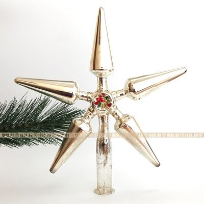 Cтарая ёлочная игрушка СССР 1950-е годы. Верхушка-звезда на новогоднюю елку. Высота 27см.