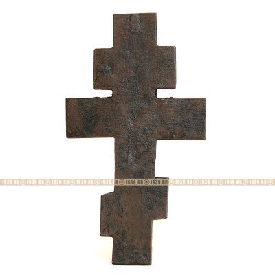 Старинный бронзовый крест православное Распятие Христово. Россия 1780-1790 год
