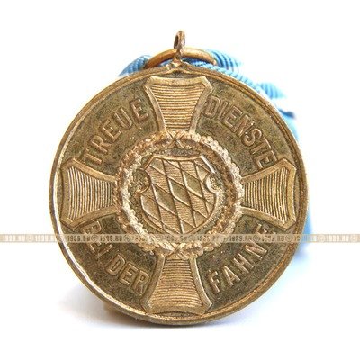 Медаль за 12 лет службы в Баварской армии 2 класса. Бавария начало XX века.