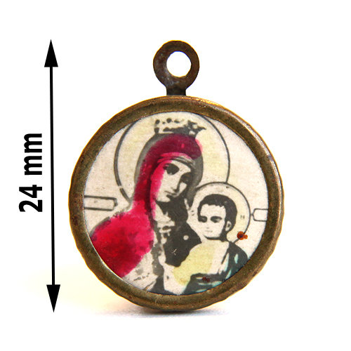 Старинная нательная иконка-образок Пресвятая Богородица Казанская. Россия 1910-1917 год