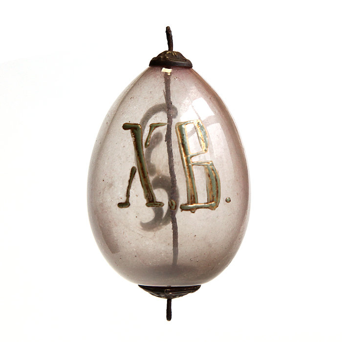 Православный подарок! Старинное Пасхальное Яйцо 6,5 см, прозрачное с буквами 