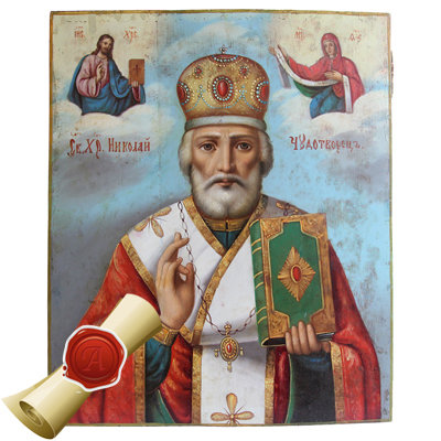 Старинная икона Святого Николая Чудотворца, 