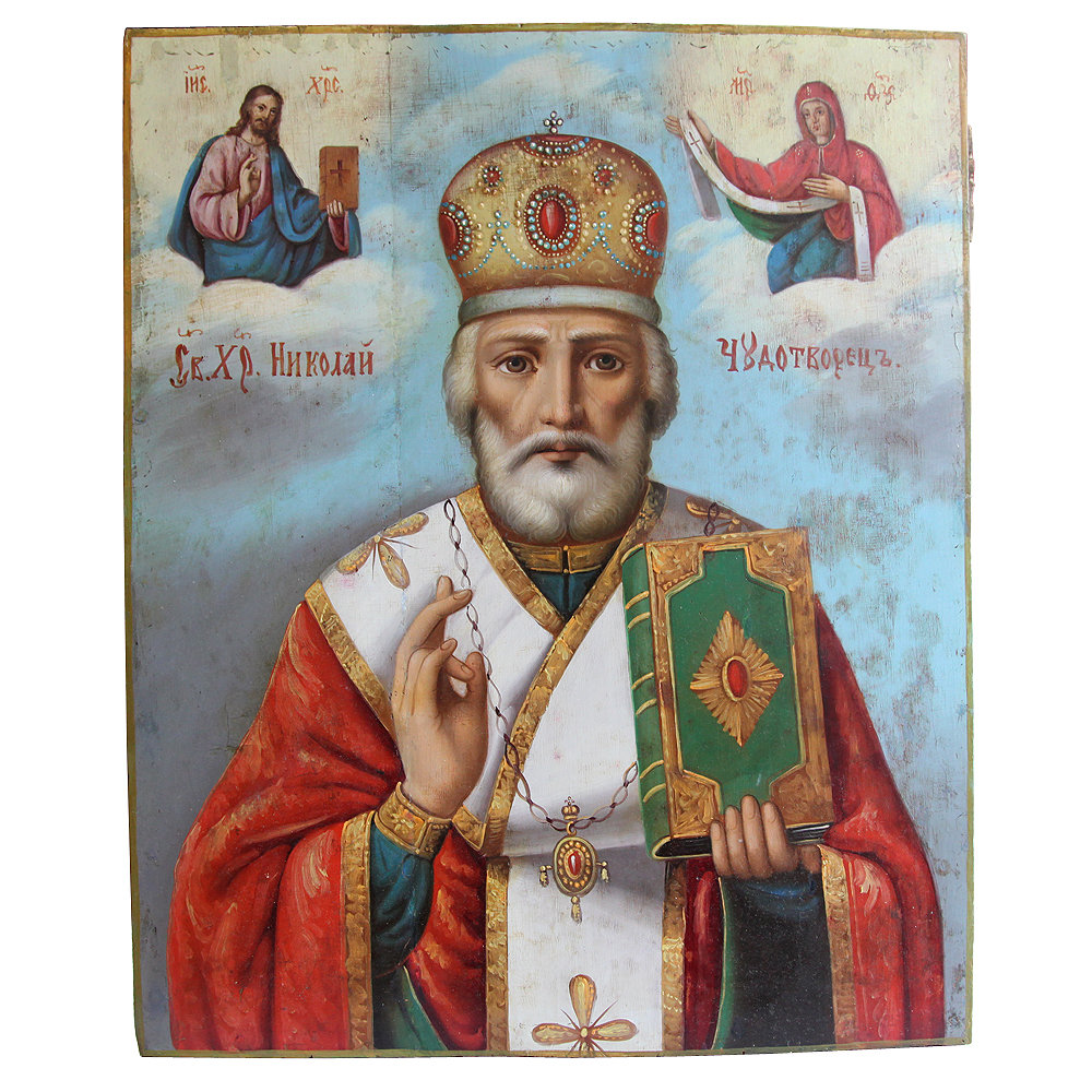 Старинная икона Святого Николая Чудотворца, 