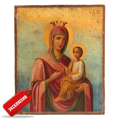 Старинная афонская икона Божией Матери Скоропослушница. Афон 1890 год.