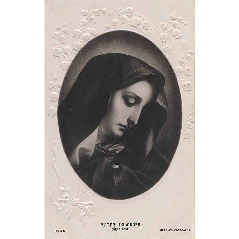 Старинная икона Пресвятая Дева Матерь Божья благая Богородица - Mater Dolorosa. Россия XIX век.