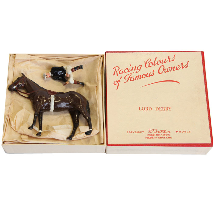 Антикварная оловянная фигурка Лорда Дерби 1950-е годы. Подарок для увлеченного лошадьми и верховой ездой.
