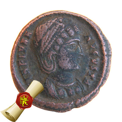 Древняя бронзовая монета святой Царицы Елены, матери святого Константина. Подарок на удачу для женщины с именем Елена.