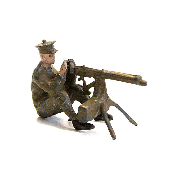Старый оловянный солдатик Британский пулеметчик, 1930-1940 годы