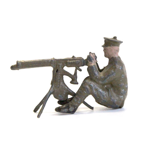Старый оловянный солдатик Британский пулеметчик, 1930-1940 годы