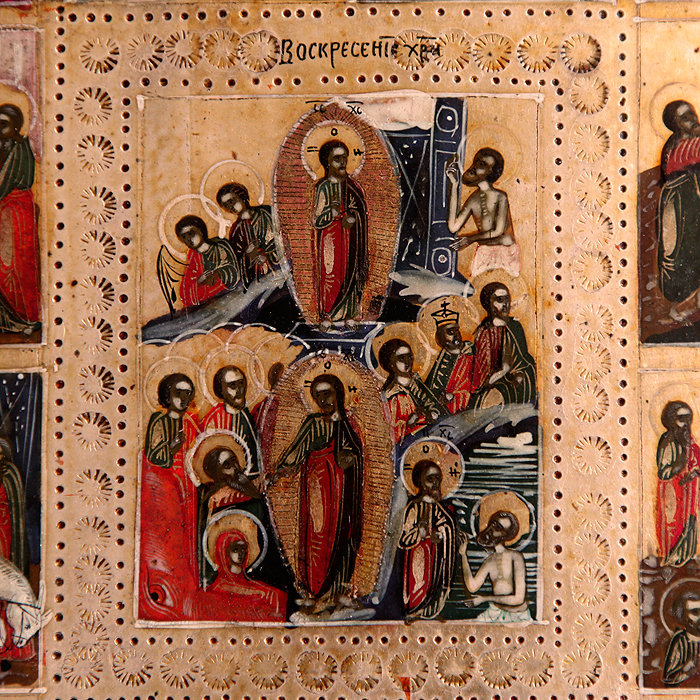 Старинная икона на серебре 
