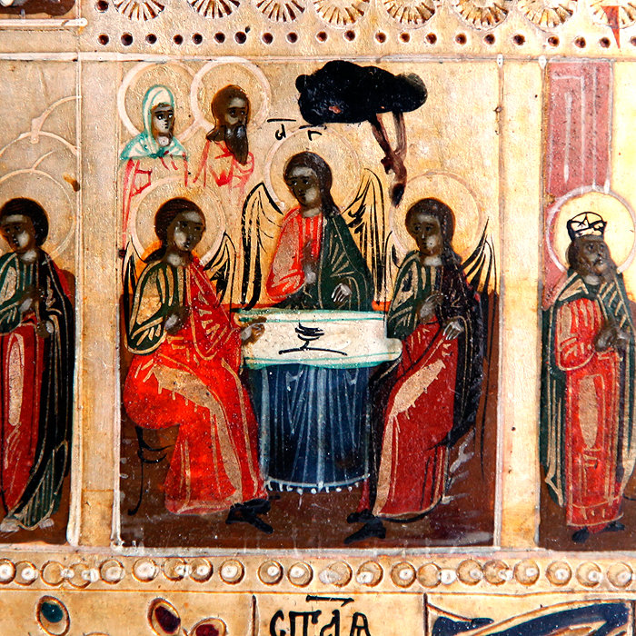 Старинная икона на серебре 