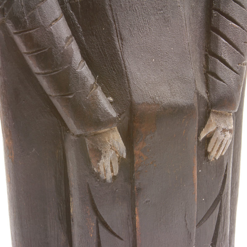 Старинная резная скульптурка Святого Преподобного Нила Столобенского высотой 22 см. Россия, Осташковская обитель 1890-1910 год