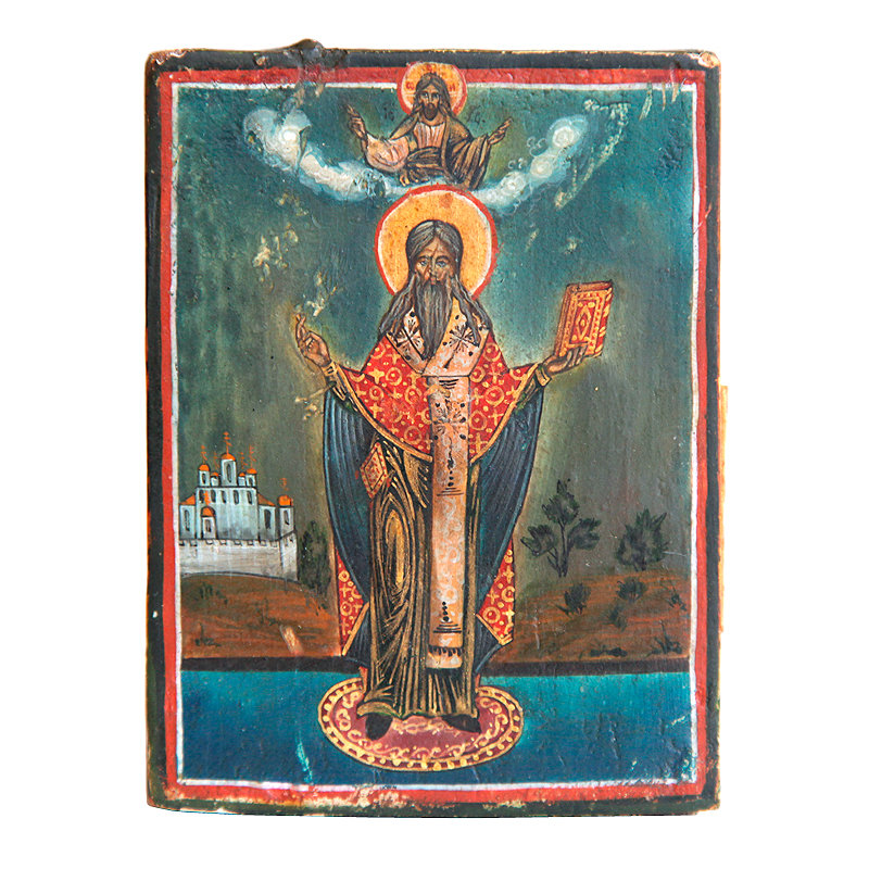 Старинная икона для финансового благополучия. Икона Святой Харлампий. Россия 1890-1910 год