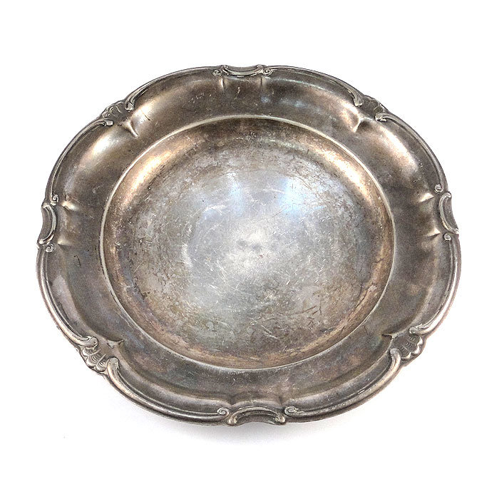 Винтажная десертная тарелка. «Wellner. Alpacca Schwerversilbert» Германия 1930-40.