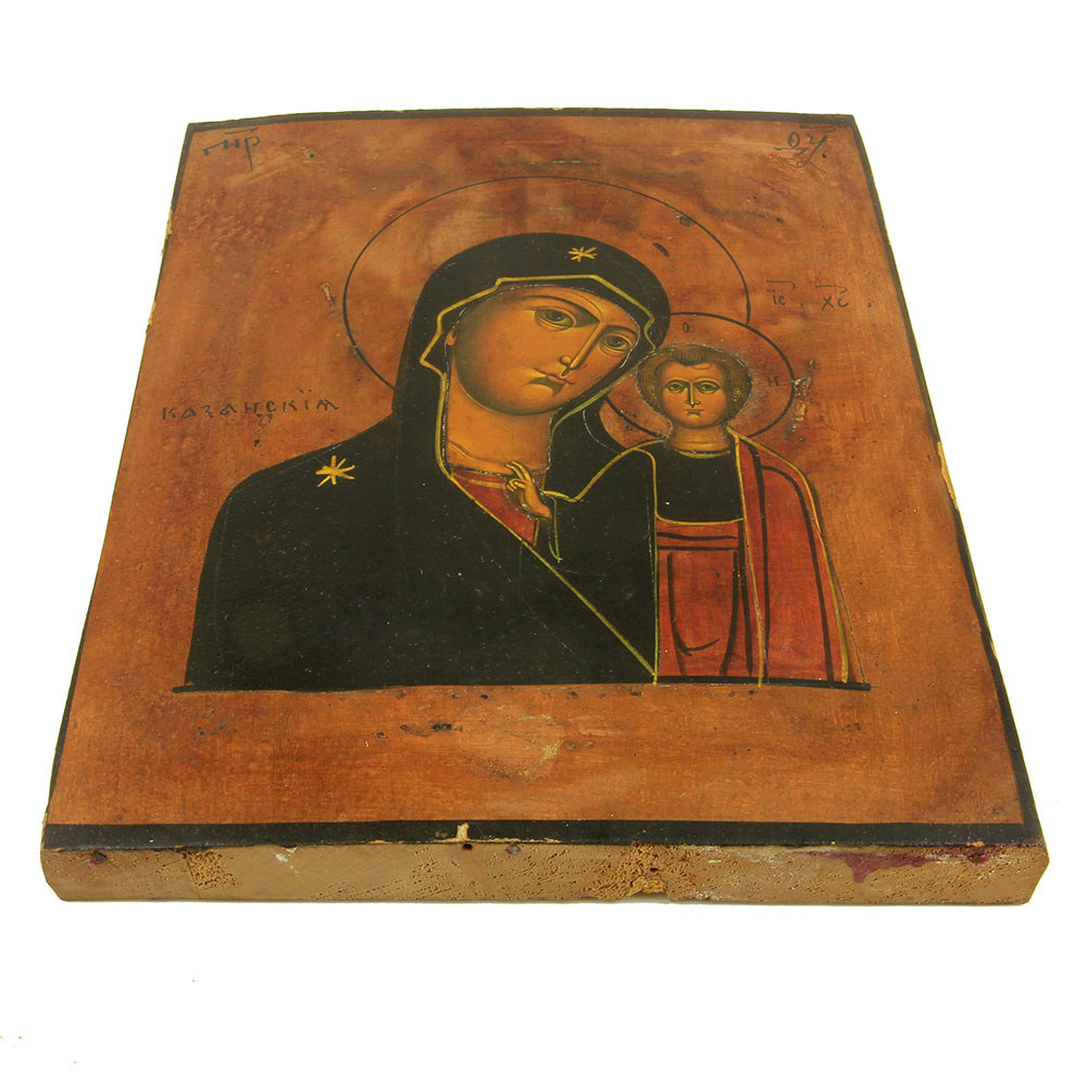 Старинная Казанская икона Пресвятой Богородицы. Россия 1880-1900 год