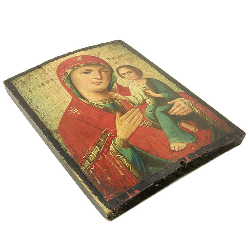 Антикварная Тихвинская икона Божией Матери. Россия, Курская губерния 1870-1900 год